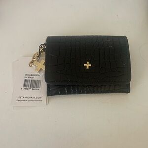 Peta + Jain Black Croc-Embossed Women's Wallet